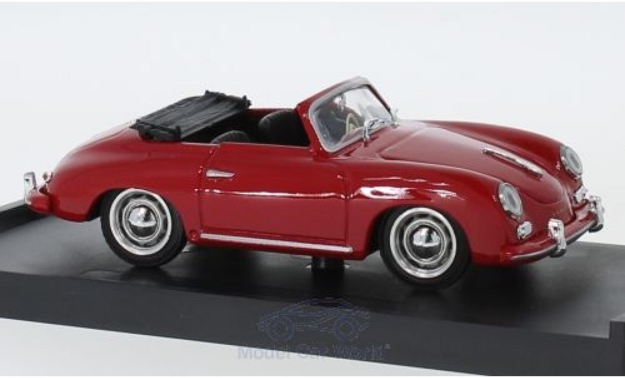 Porsche 356 1/43 Brumm Cabriolet rood 1952 modelauto