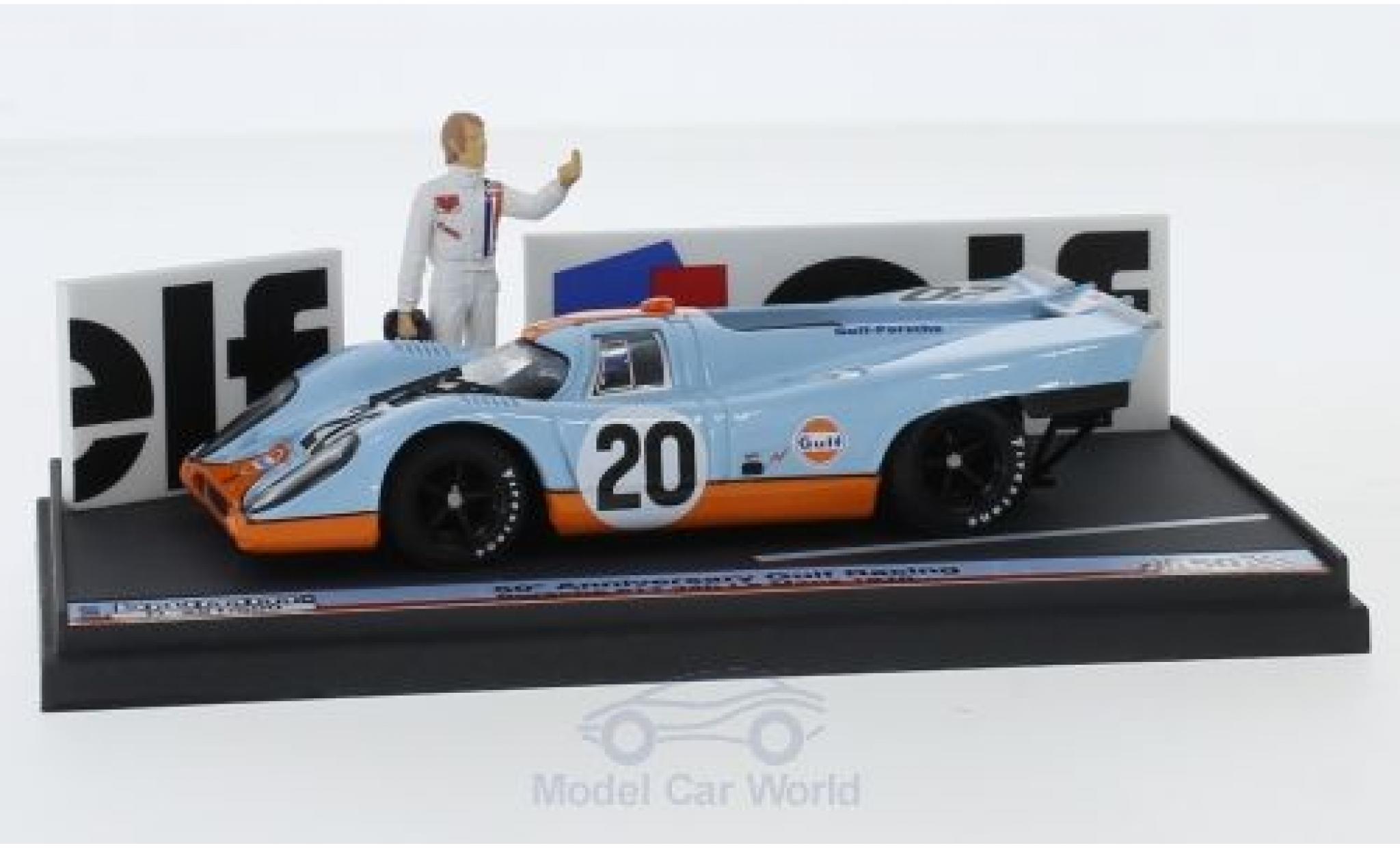 Porsche 917 1970 1/43 Brumm K No.20 JWA-Gulf Racing Team Gulf 24h Le Mans 1970 mit Figur J.Siffert/B.Redman modelauto