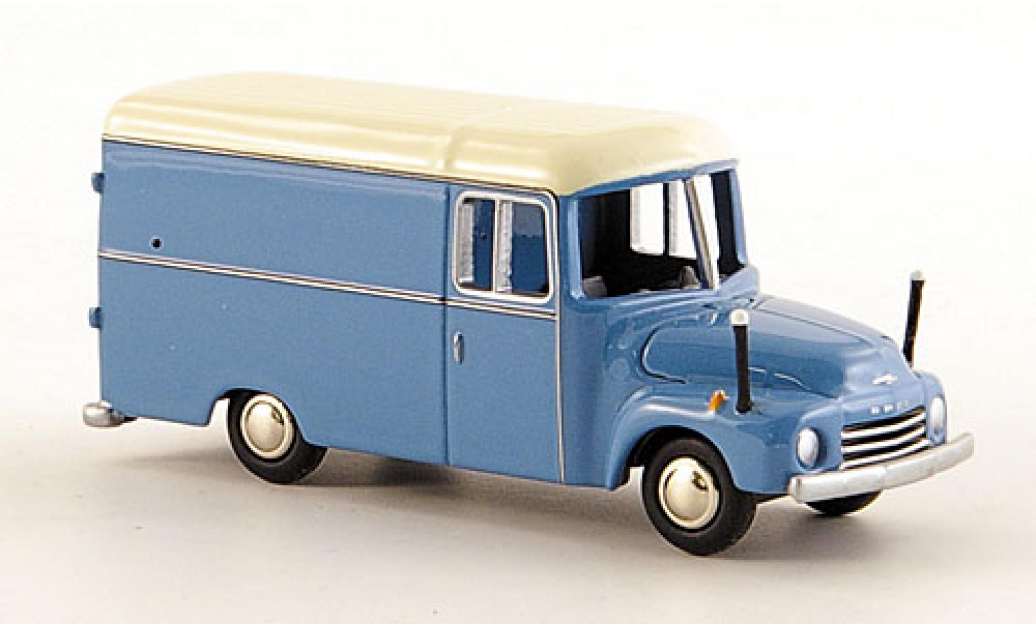 Opel Blitz 1/87 Bub 1.75t Kasten blauw/wit modelauto