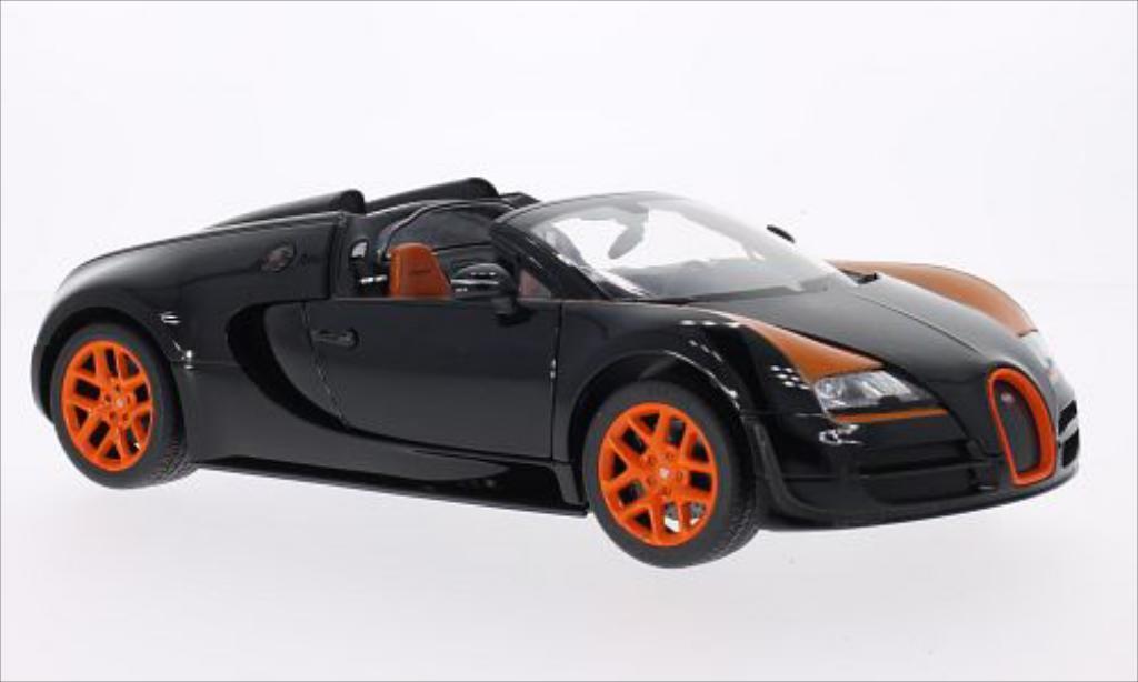 Bugatti Veyron 16.4 1/18 Rastar 16.4 Grand Sport Vitesse zwart/oranje modelauto