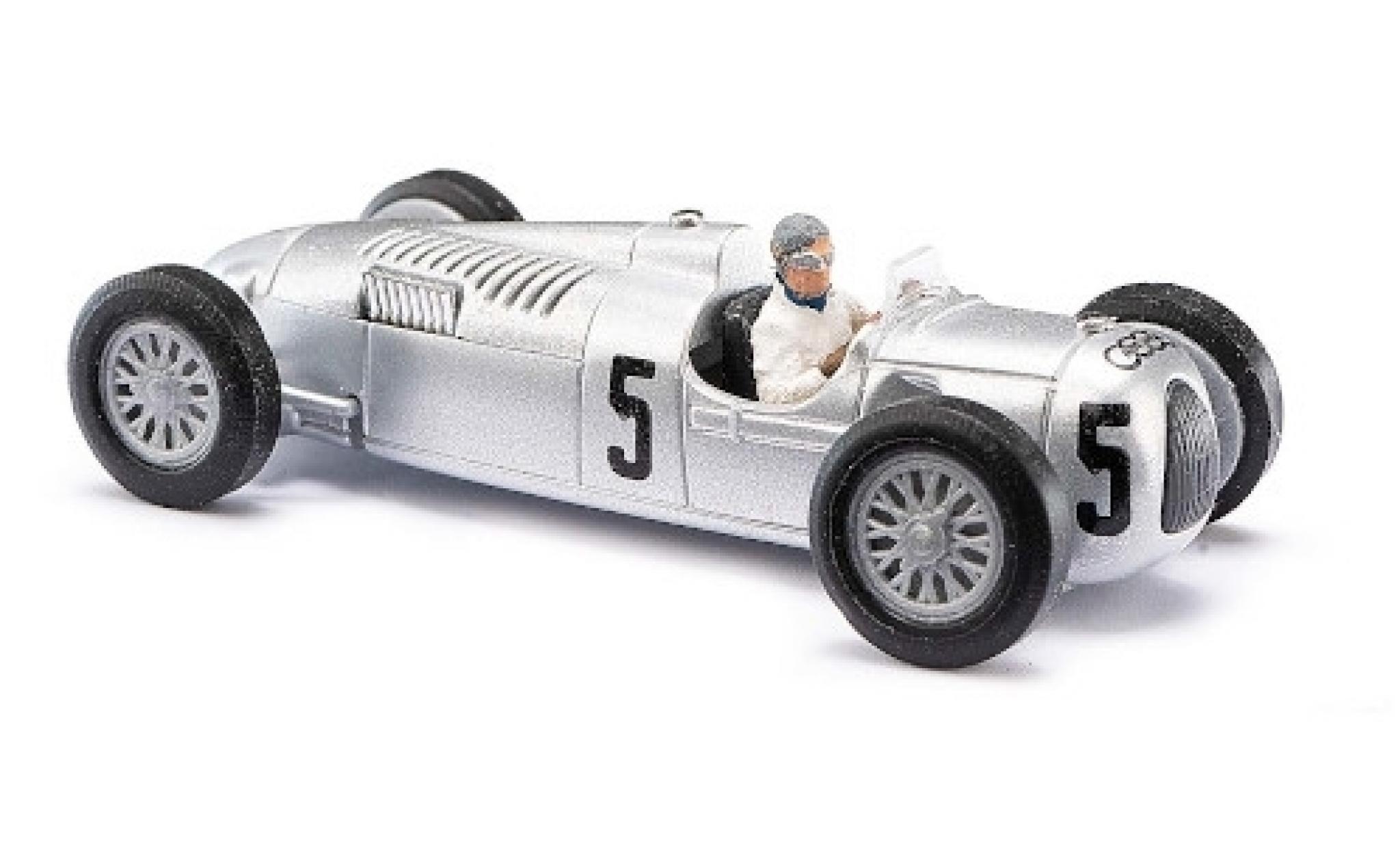 Auto Union Typ C 1/87 Busch No.5 Formel 1 GP Gro&szlig;britannien 1937 mit Figur B.Rozemeyer modelauto