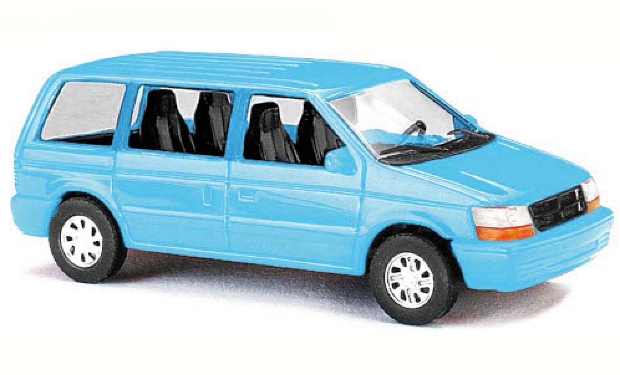 Dodge RAM 1/87 Busch Ram Van blauw 1990 modelauto