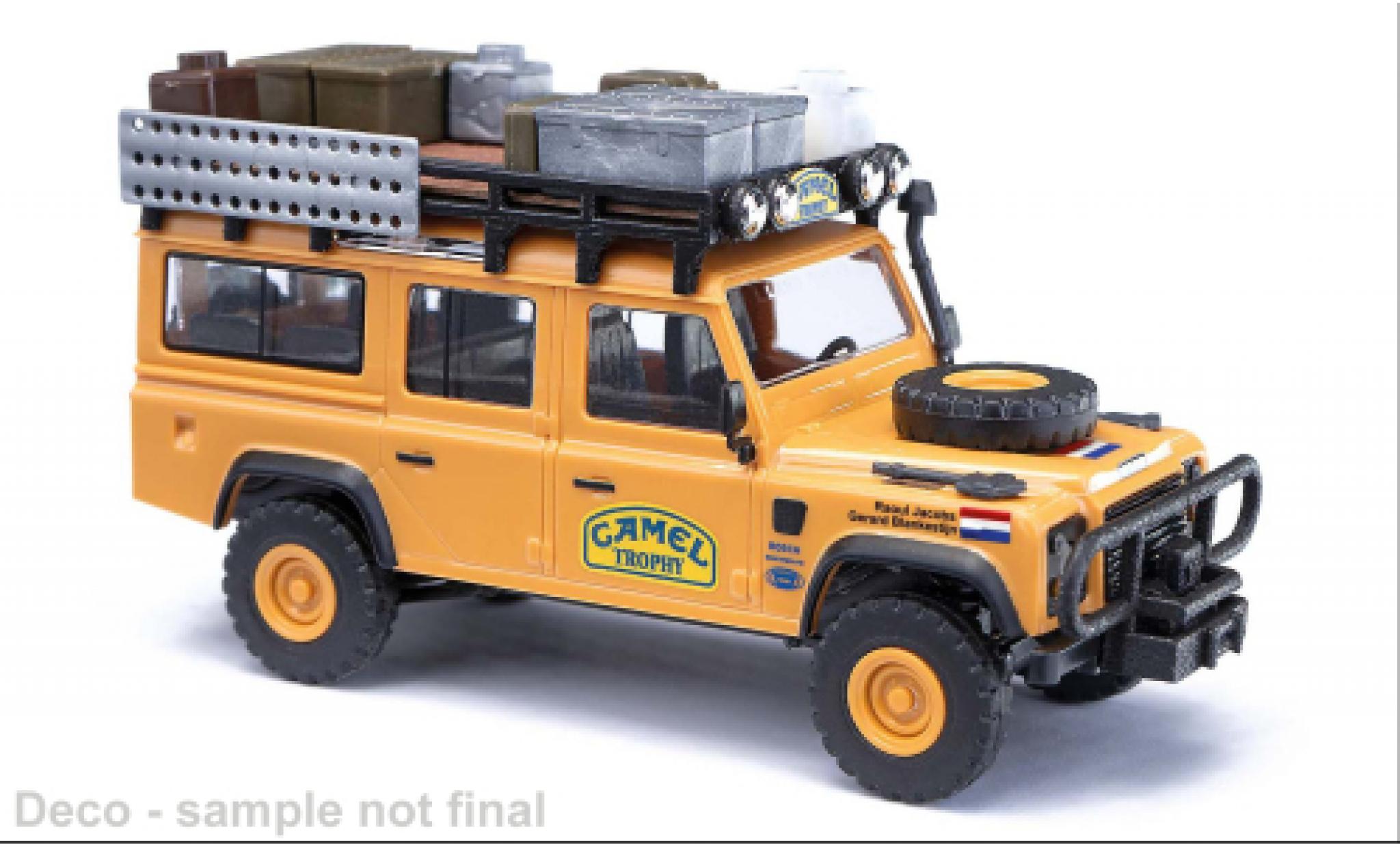 Land Rover Defender 1/87 Busch 110 Camel Trophy 1989 1983 modelauto