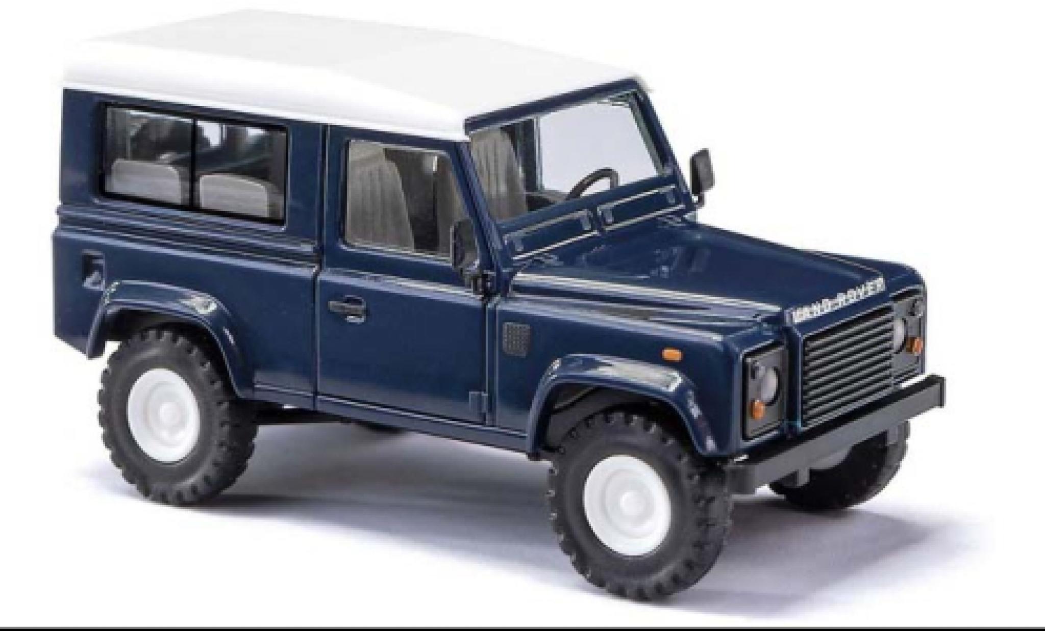 Land Rover Defender 1/87 Busch 90 blauw fonc&eacute; 1983 modelauto