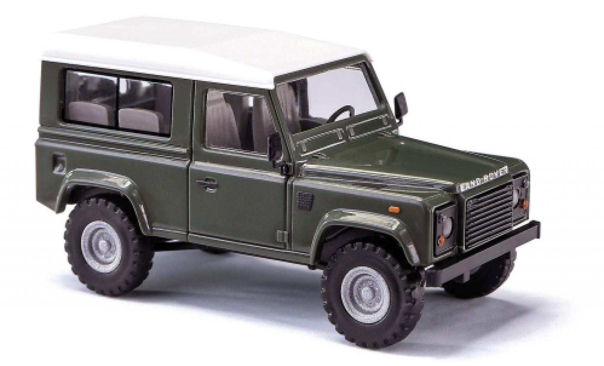 Land Rover Defender 1/87 Busch 90 groen fonc&eacute; 1983 modelauto