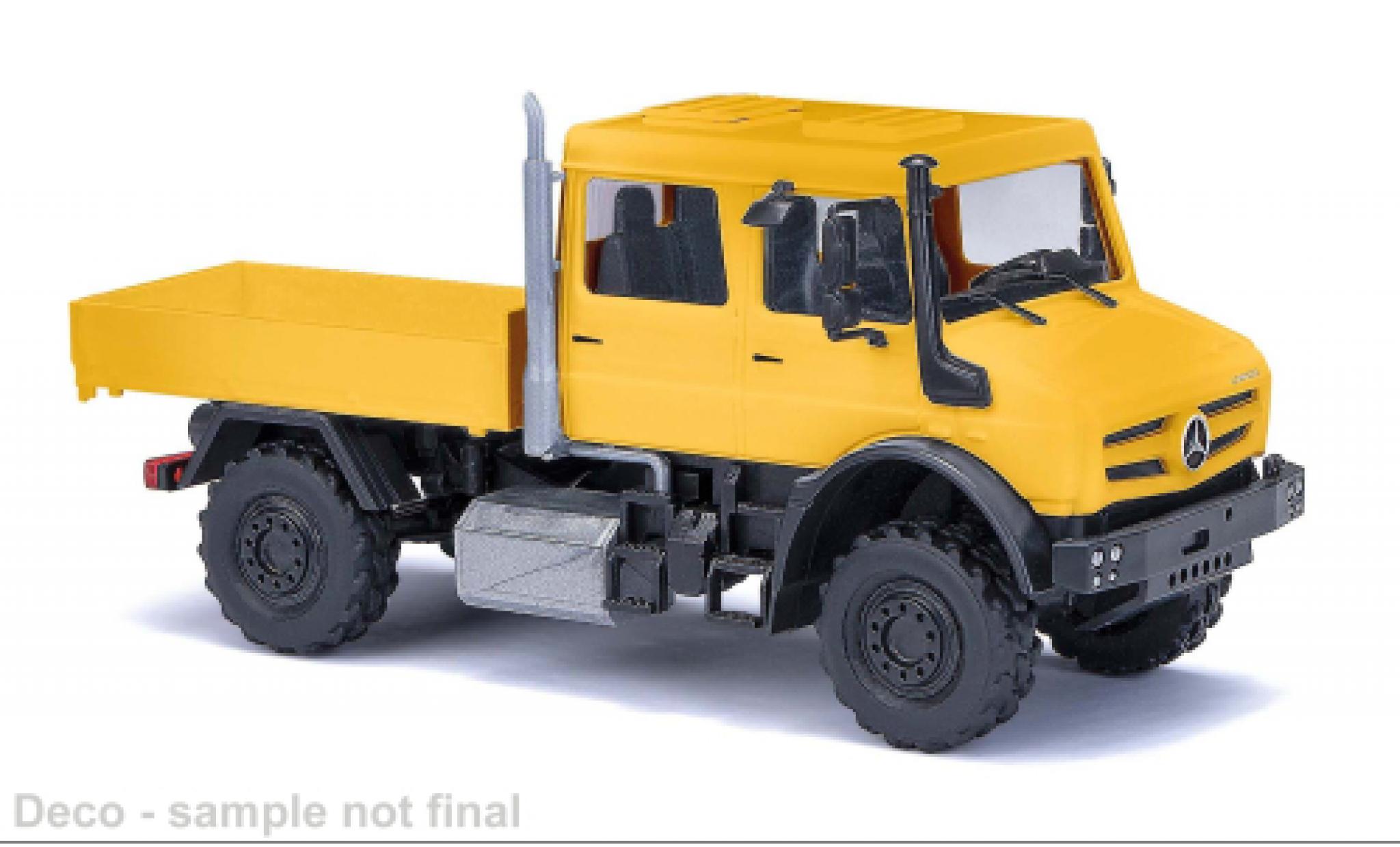 Mercedes Unimog 1/87 Busch U 5023 cabine double geel 2013 modelauto