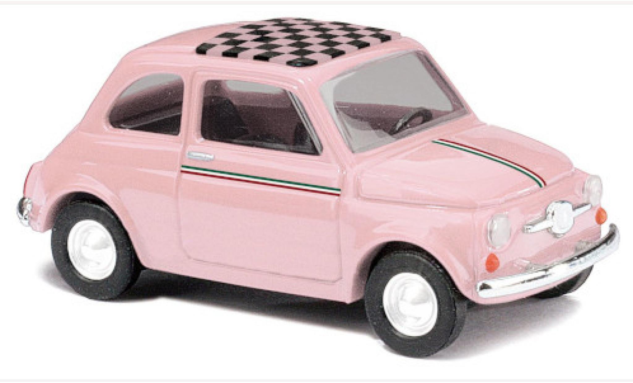Fiat 500 1/87 Busch roze 1965 modelauto