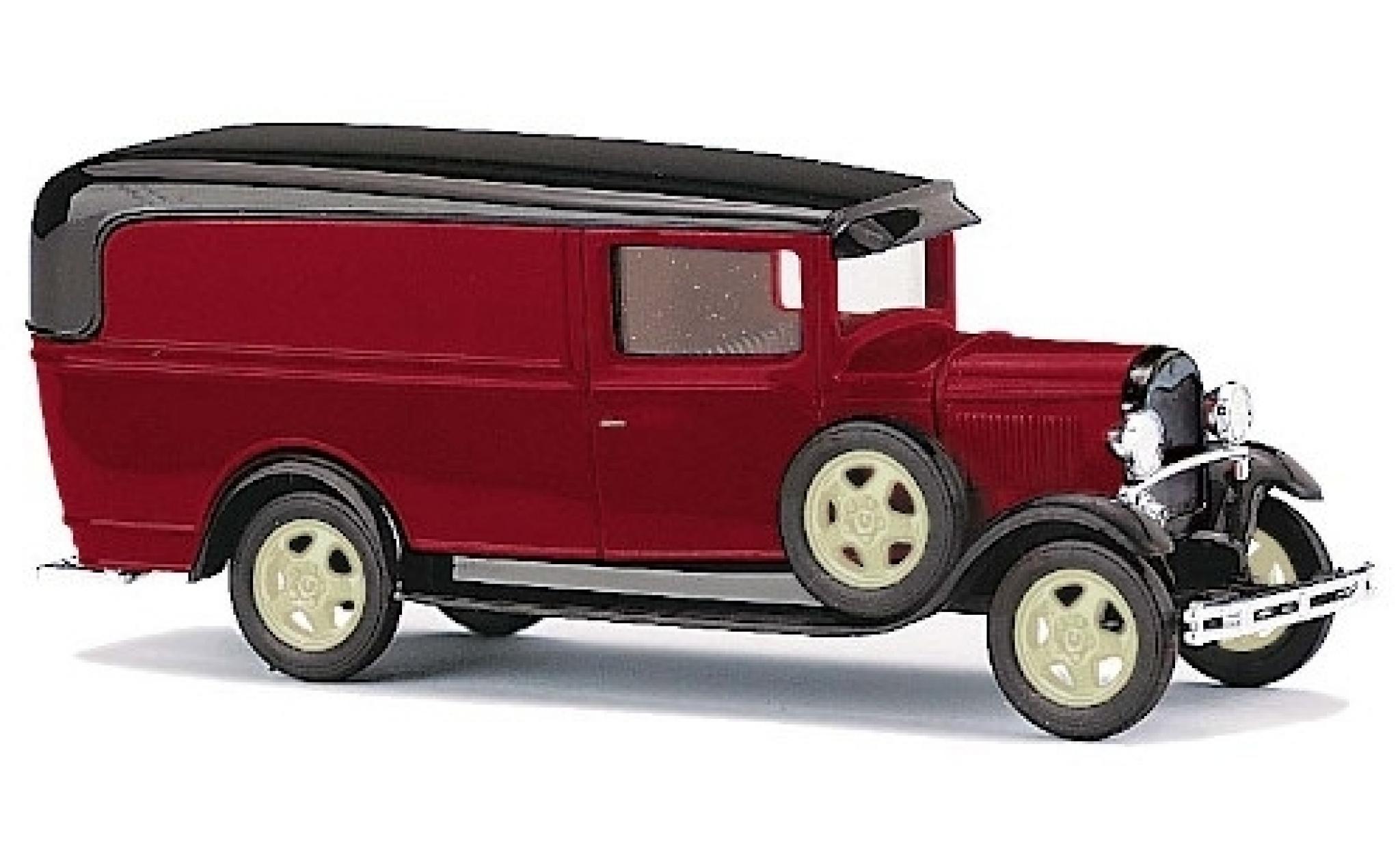 Ford Model A 1/87 Busch A rood/zwart modelauto