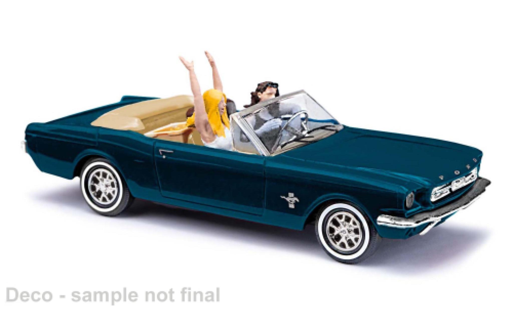 Ford Mustang 1/87 Busch Cabriolet metallic groen 1964 1:87 modelauto