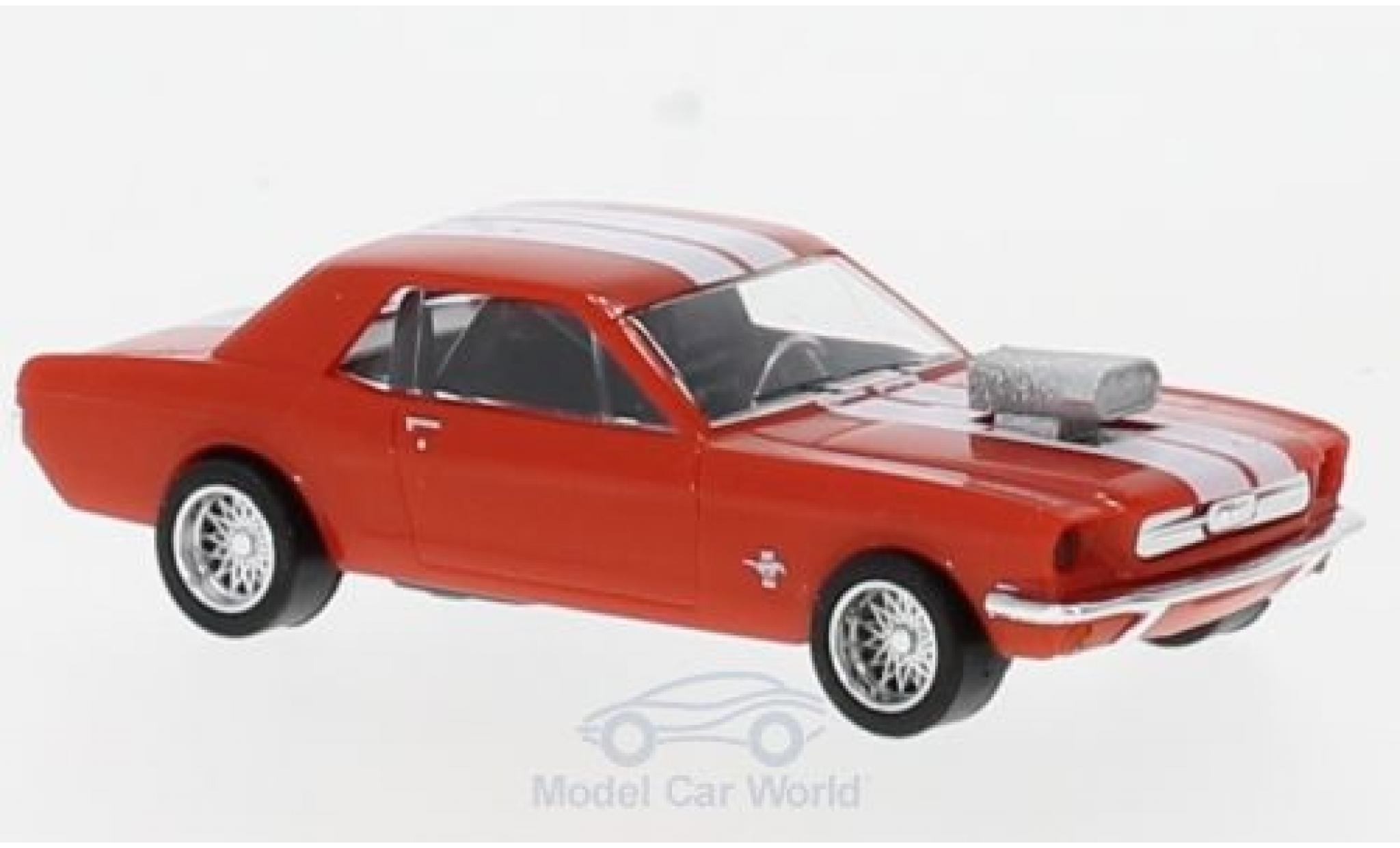 Ford Mustang 1/87 Busch rood/wit Tuning modelauto