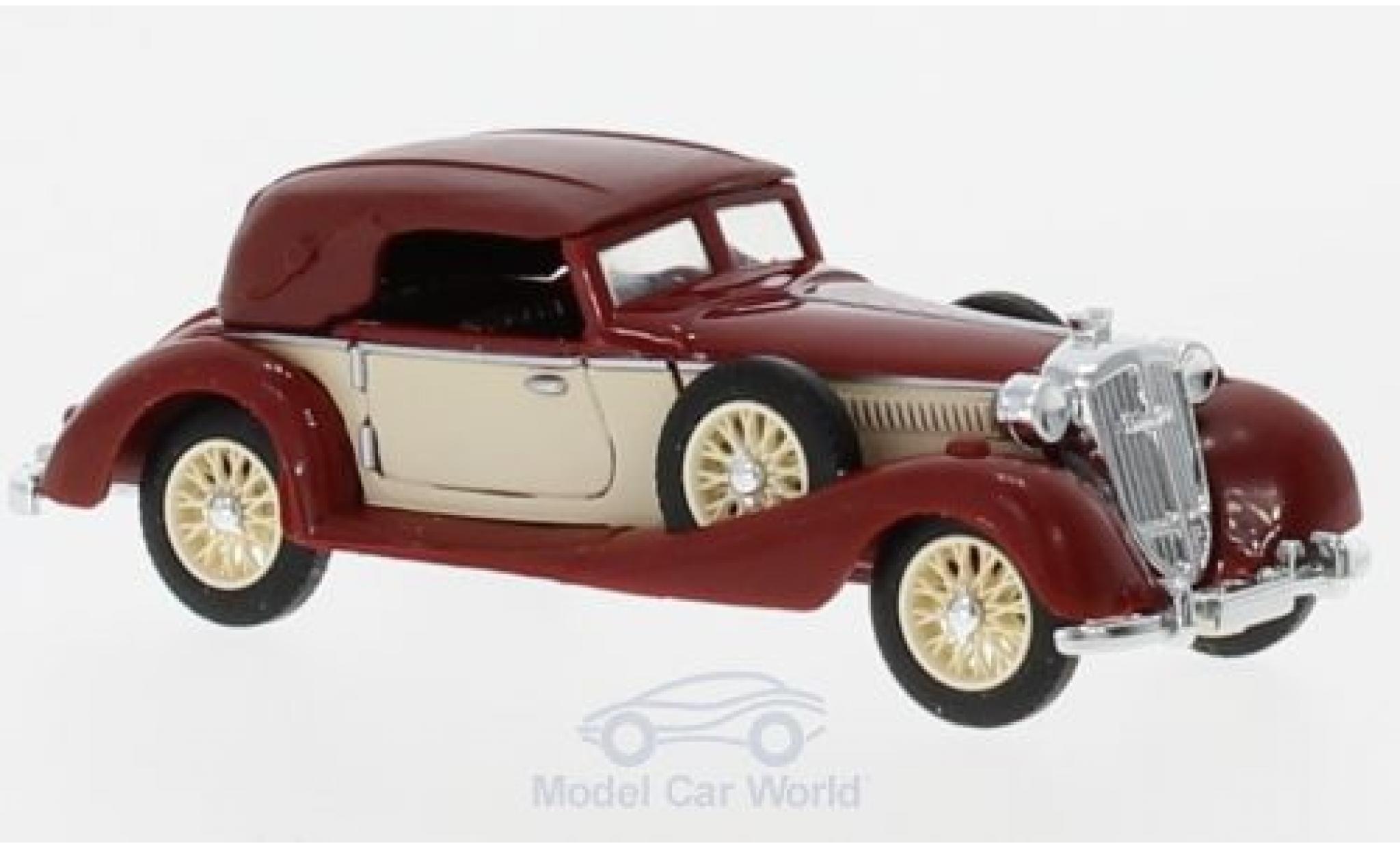 Horch 853 1/87 Busch Cabriolet rood/beige 1933 modelauto