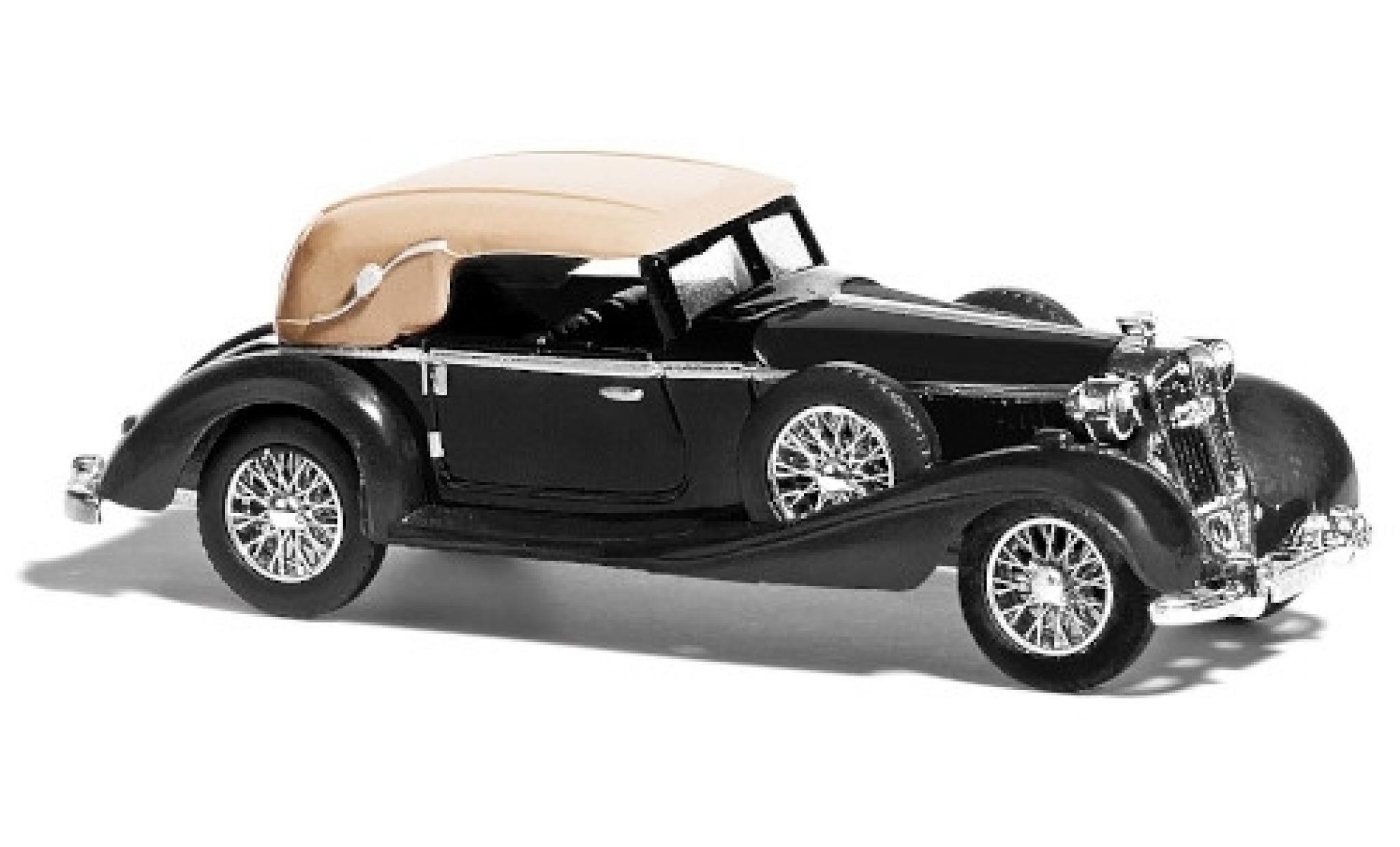 Horch 853 1/87 Busch Cabriolet zwart Scheunenfund modelauto