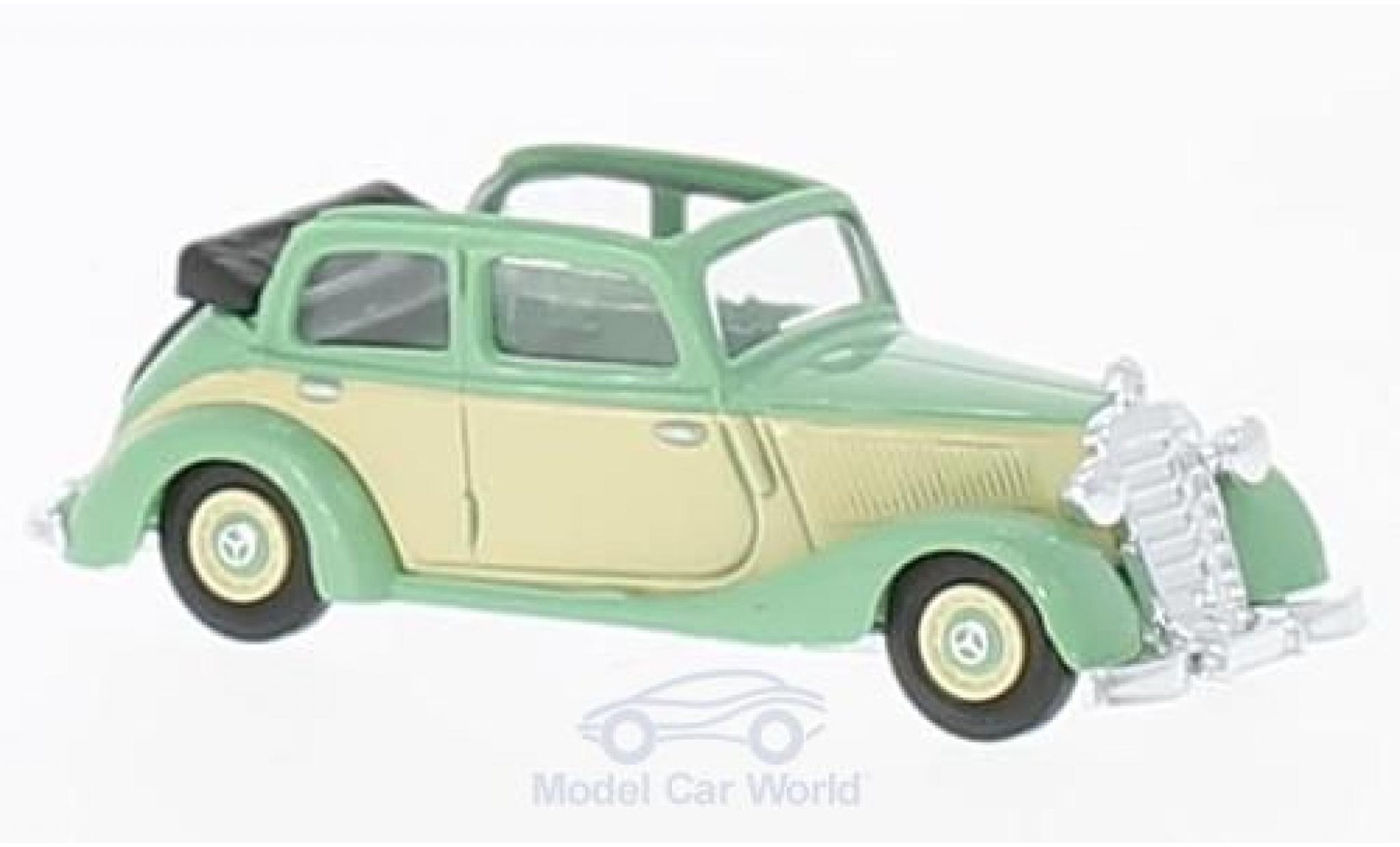 Mercedes 170 1/87 Busch V Cabrio groen/beige 1936 modelauto
