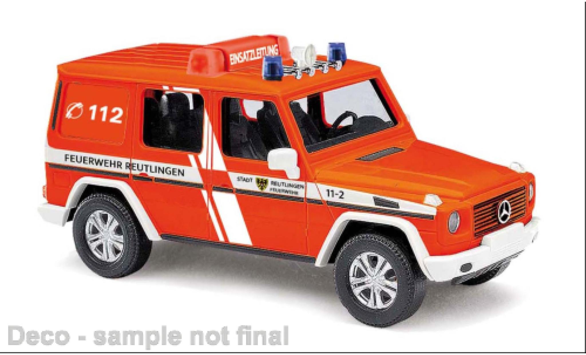 Mercedes Classe G 1/87 Busch (W463) Brandweer Reutlingen 1990 1:87 modelauto