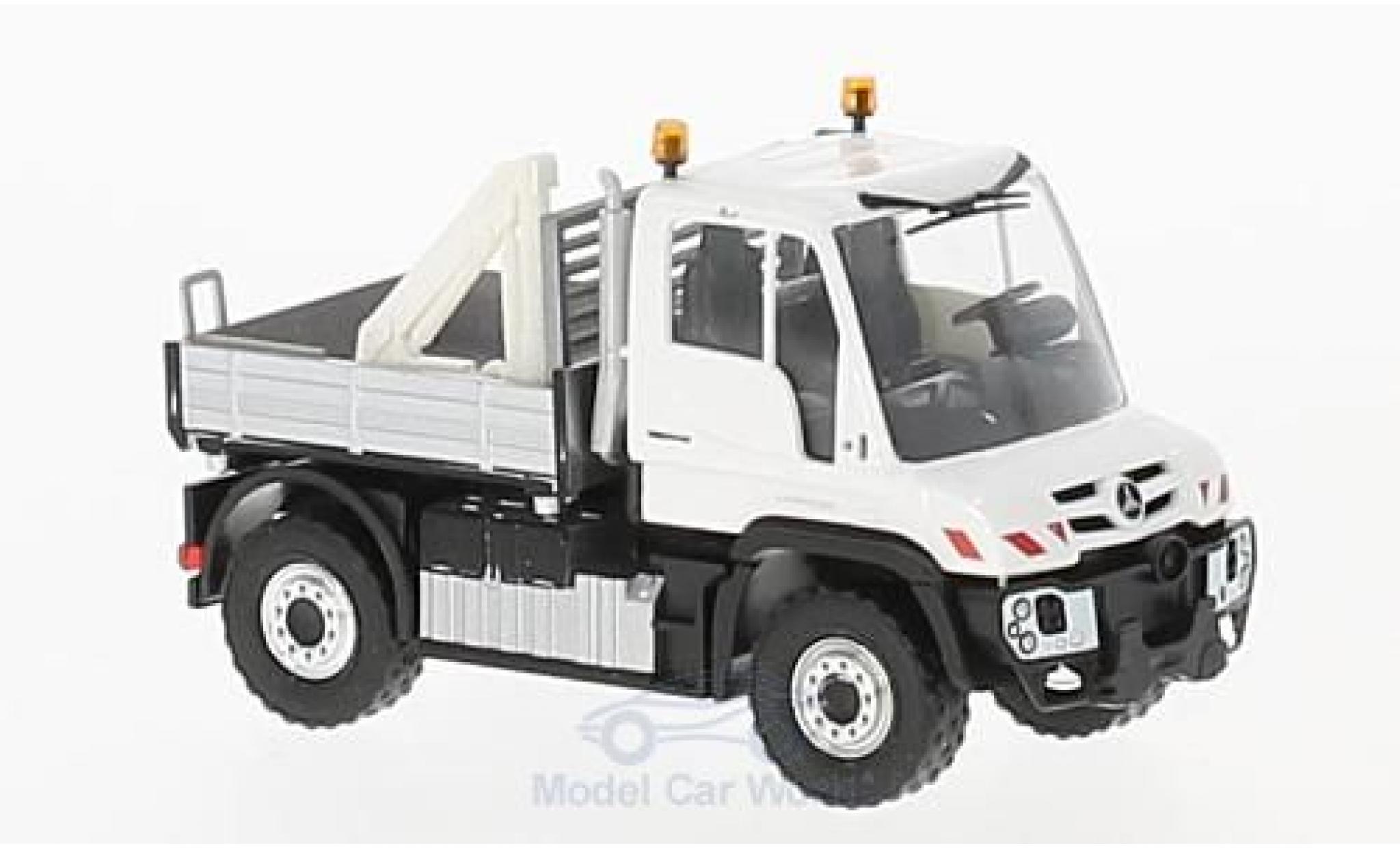Mercedes Unimog 1/87 Busch U 430 2013 mit Gitter und Kran modelauto