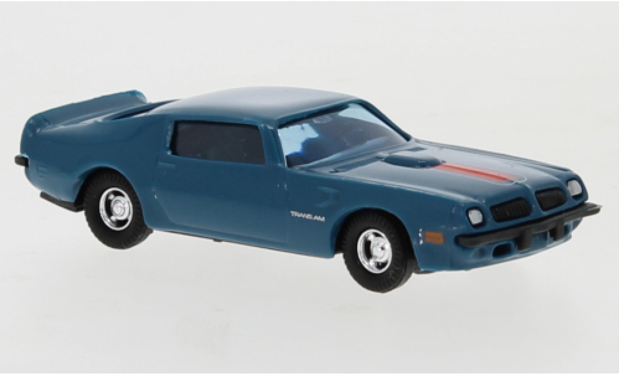 Pontiac Firebird 1/87 Busch Trans Am blauw/oranje 1974 Glow modelauto