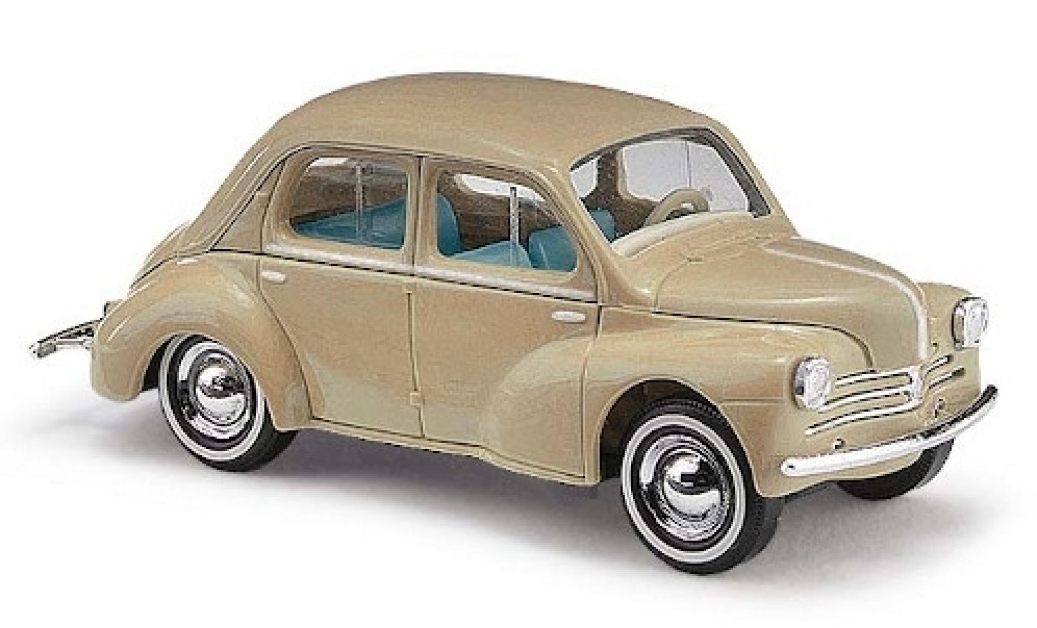 Renault 4CV 1/87 Busch beige 1958 avec Wei&szlig;wandreifen modelauto