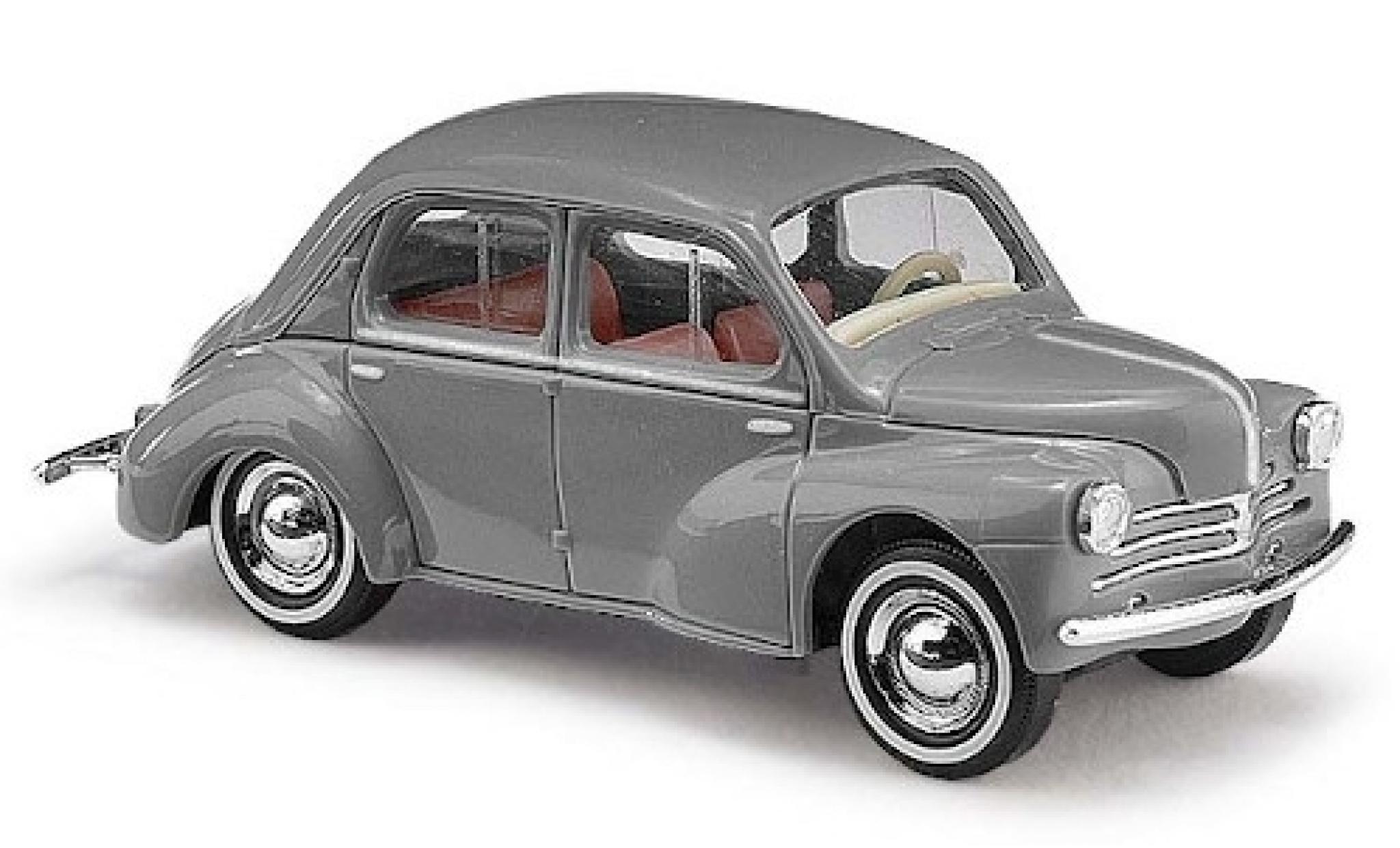 Renault 4CV 1/87 Busch grijs 1958 avec Wei&szlig;wandreifen modelauto