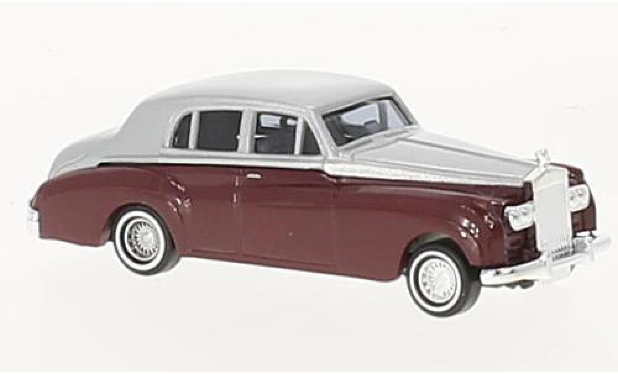 Rolls Royce Silver Cloud 1/87 Busch metallic rood/grijs 1959 modelauto