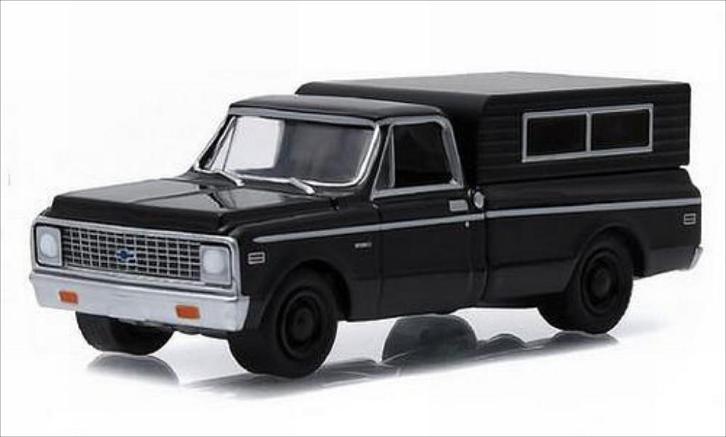 Chevrolet C-10 1/64 Greenlight Camper zwart/matt-zwart 1972 modelauto