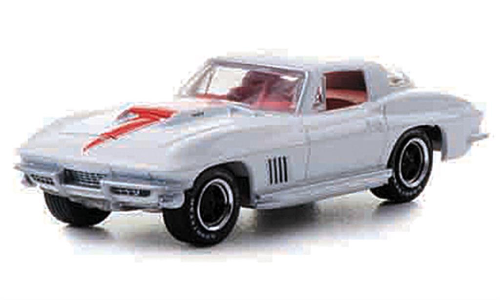 Chevrolet Corvette C2 1/64 Greenlight C2 427 wit/rood mit Zusatzfelgen 1967 modelauto