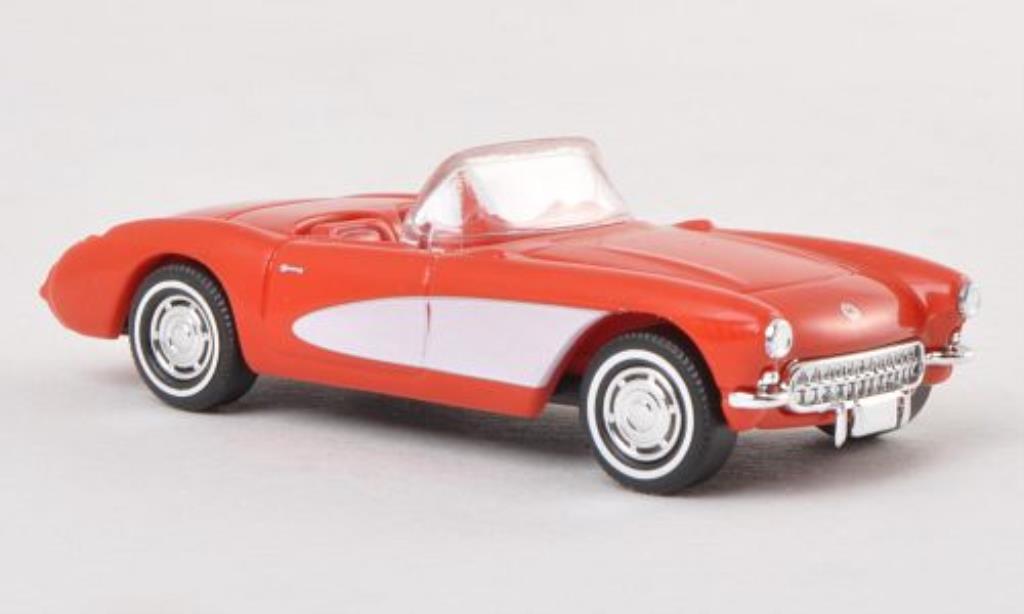 Chevrolet Corvette C1 1/87 Busch C1 C1 Cabriolet rood-oranje/wit 1956 modelauto