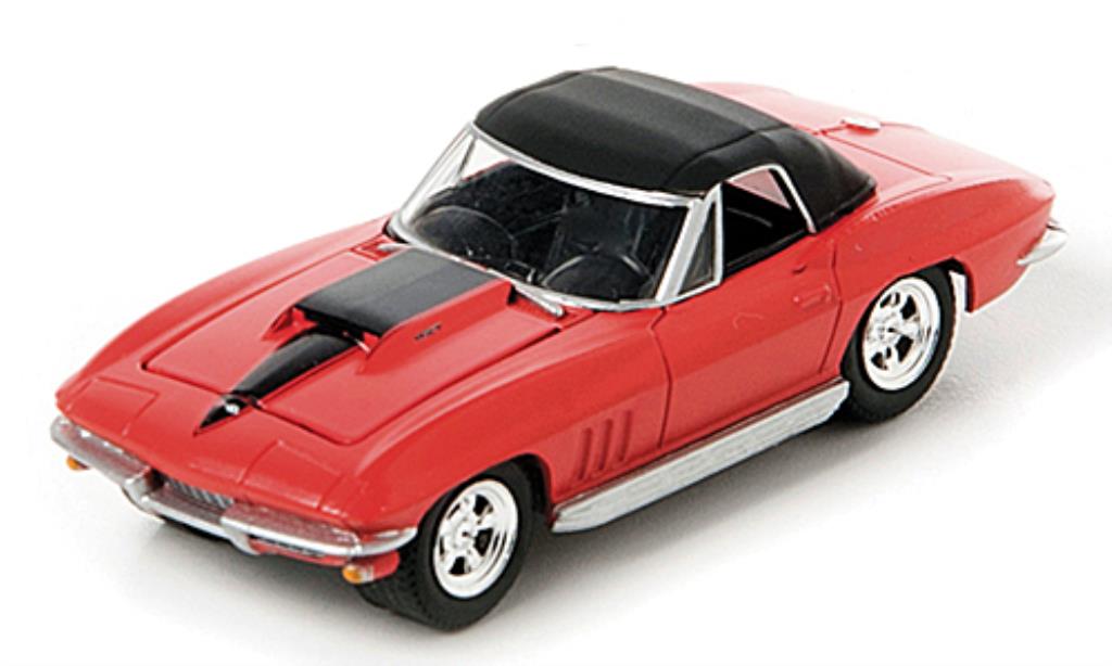 Chevrolet Corvette C2 1/64 Greenlight C2 (C2) Cabriolet rood/zwart 1967 modelauto