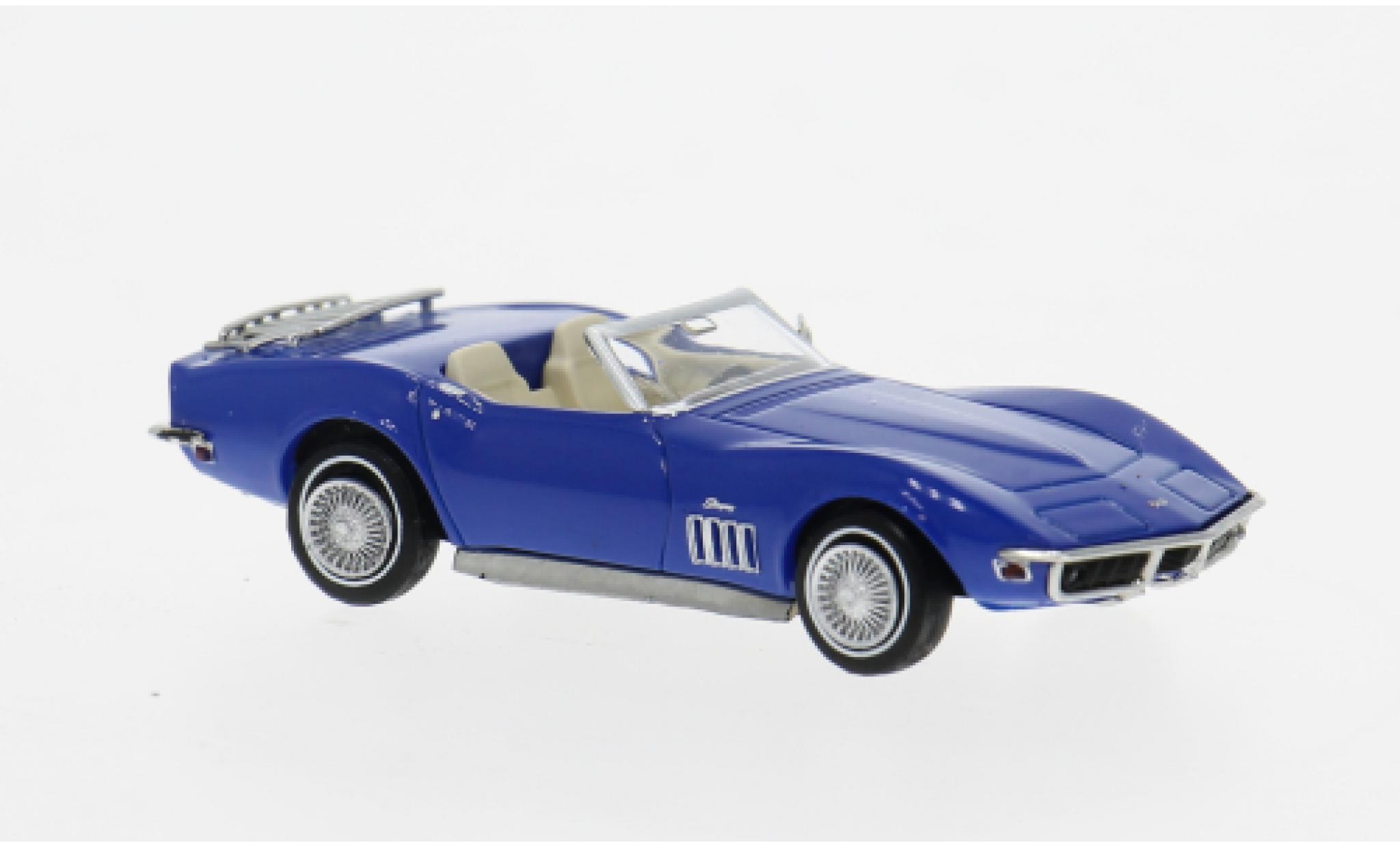 Chevrolet Corvette 1/87 Brekina C3 blauw 1967 1:87 modelauto