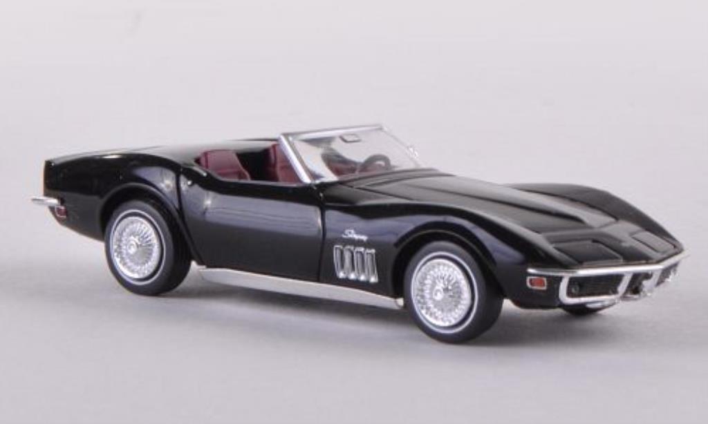 Chevrolet Corvette C3 1/87 Brekina C3 Cabriolet zwart modelauto