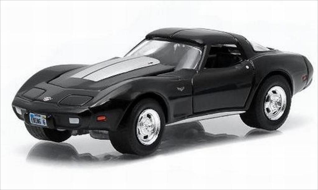 Chevrolet Corvette C3 1/64 Greenlight C3 zwart/grijs 1978 modelauto