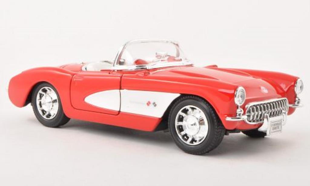 Chevrolet Corvette C1 1/24 Welly C1 Cabriolet rood 1957 modelauto