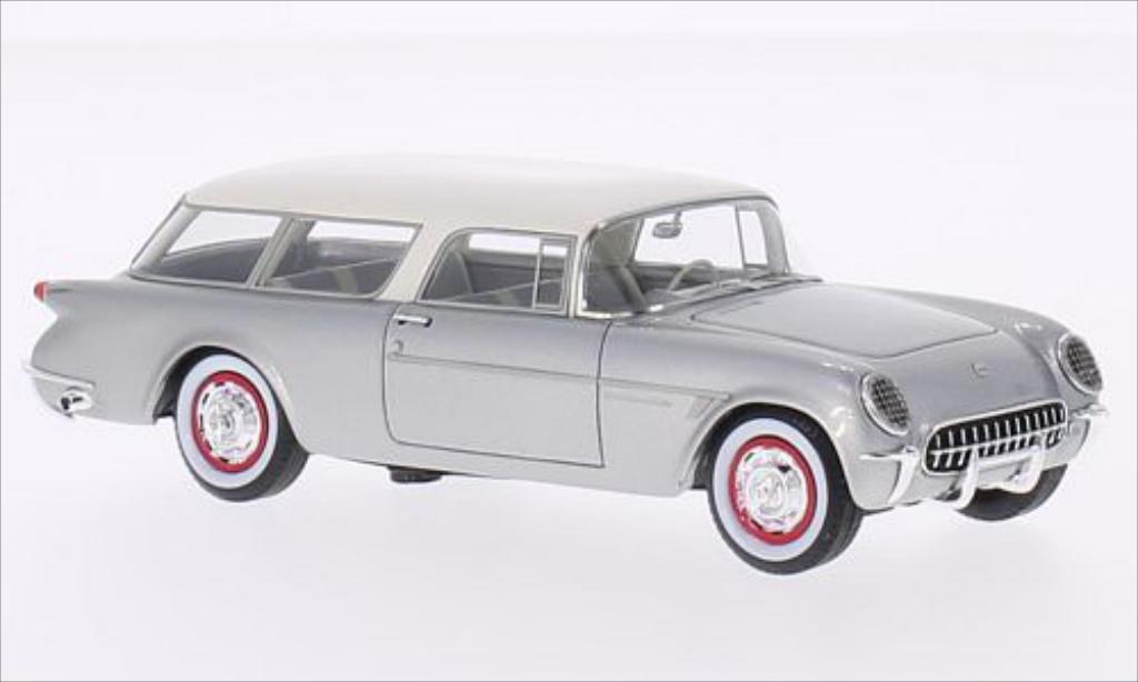 Chevrolet Corvette C1 1/43 Neo C1 Nomad grijs/wit 1954 modelauto