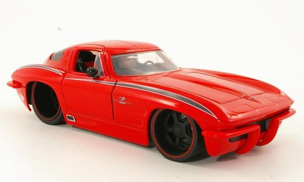 Chevrolet Corvette C2 1/24 Jada Toys C2 Sting Ray rood 1963 modelauto