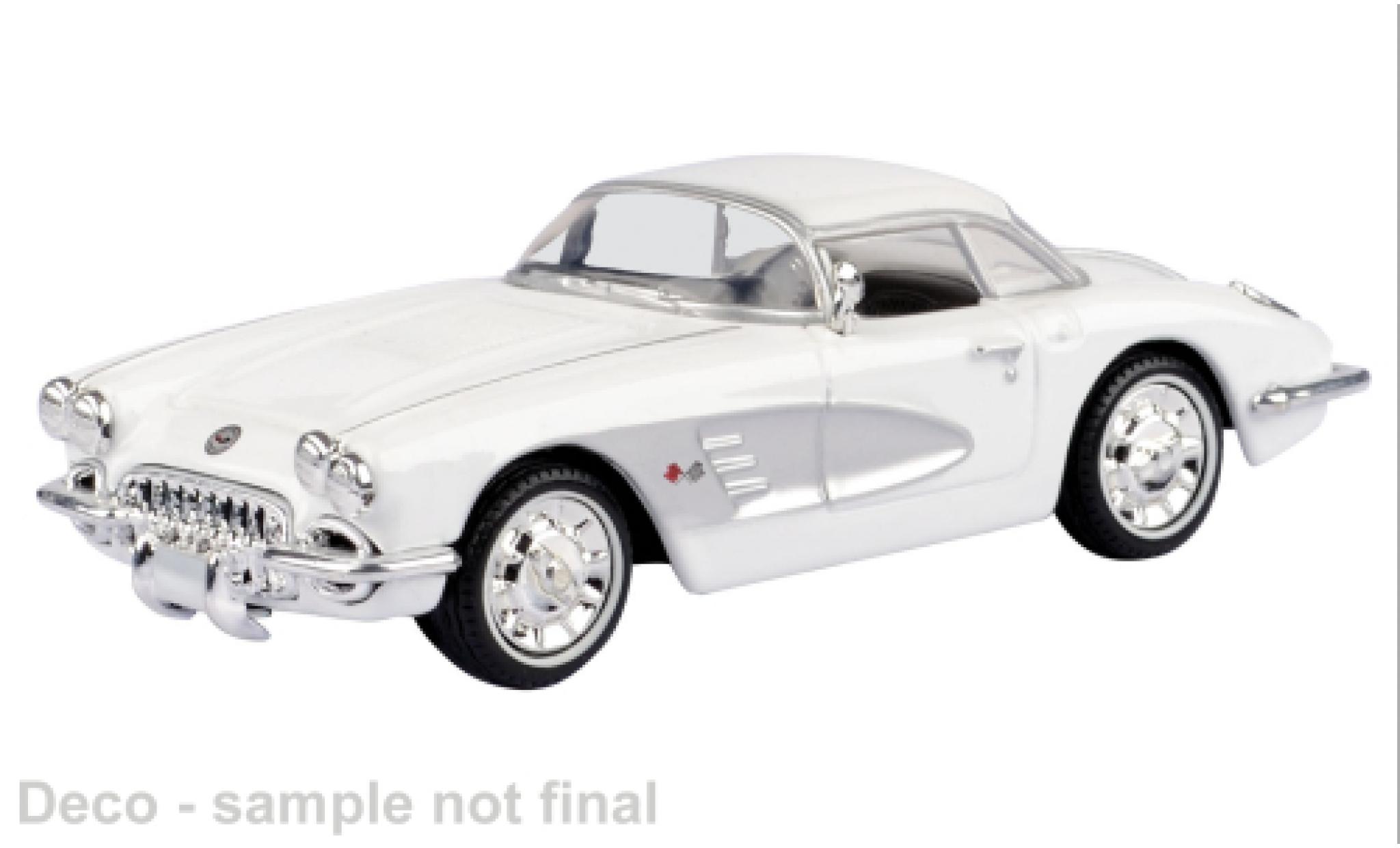 Chevrolet Corvette 1/43 Motormax wit 1958 1:43 modelauto