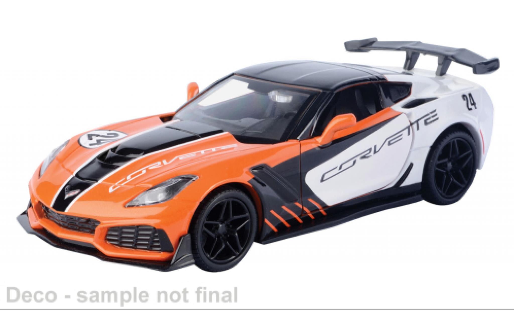 Chevrolet Corvette 1/24 Motormax ZR1 oranje/zwart 2019 1:24 modelauto