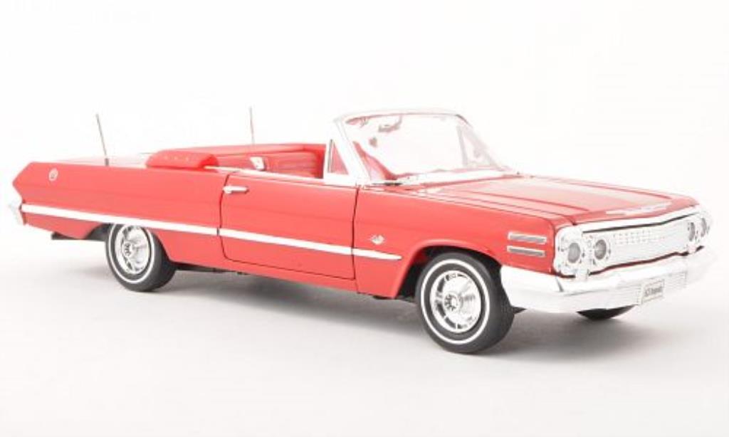 Chevrolet Impala 1/24 Welly rood offen 1963 modelauto