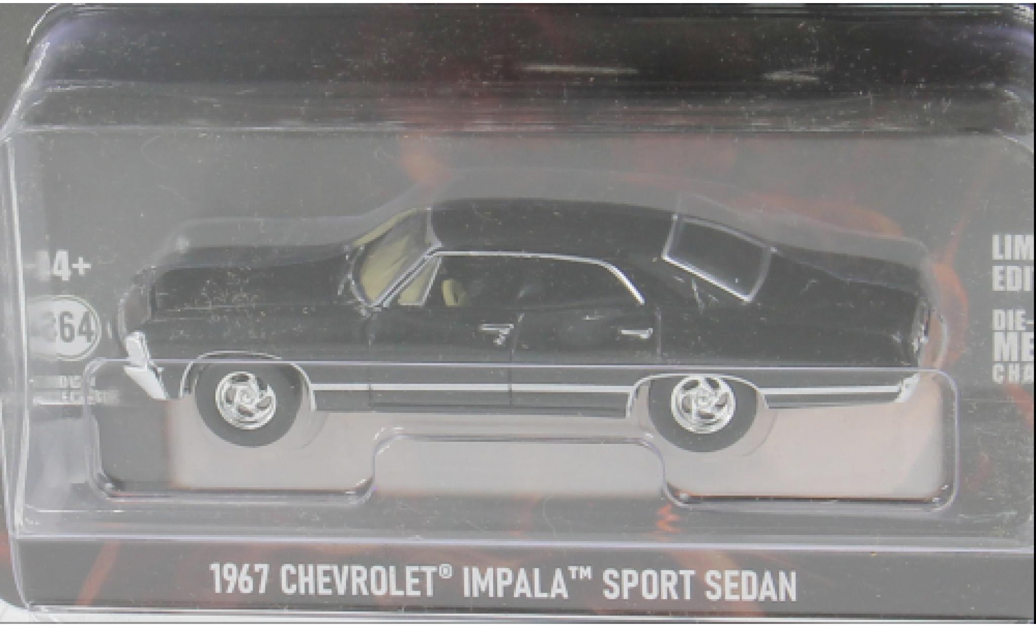 Chevrolet Impala 1/64 Greenlight Sport Sedan zwart 1967 1:64 modelauto