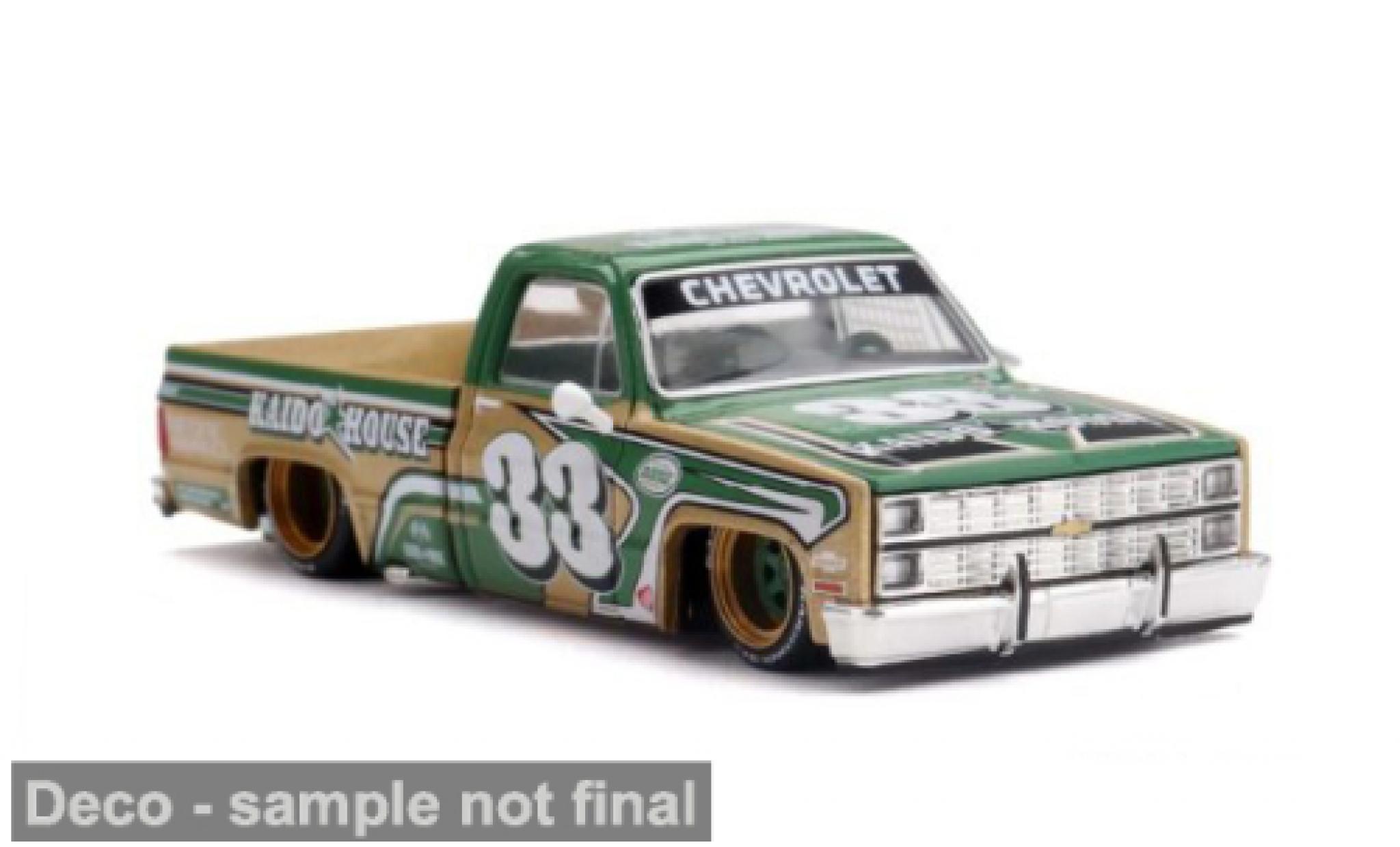 Chevrolet Silverado 1/64 Mini GT Kaido Intimidator V2 groen/bruin 1980 1:64 modelauto