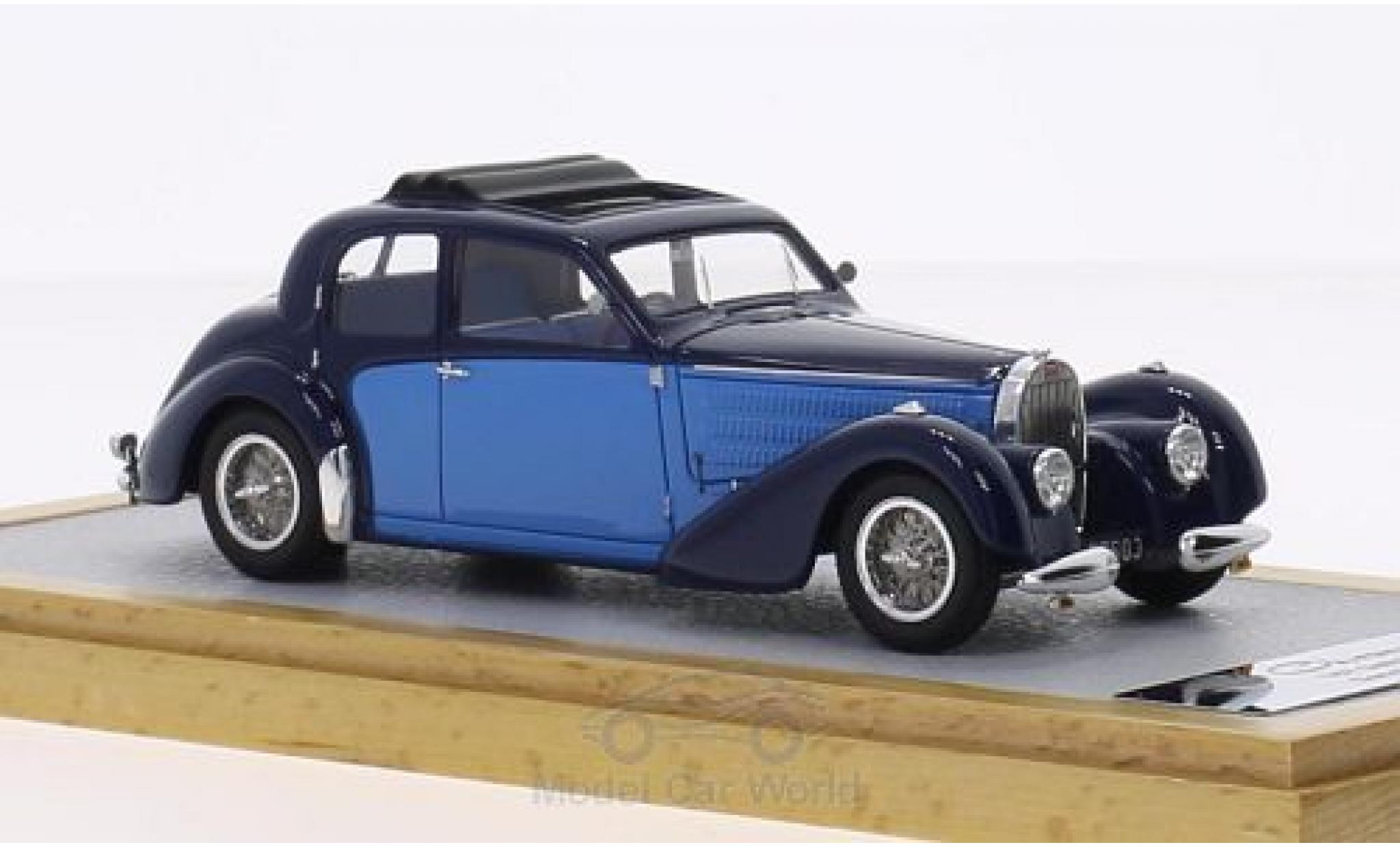 Bugatti 57 S 1/43 Chromes Type Galibier Gangloff Demi Sedan blauw/blauw RHD 1937 sn603 modelauto
