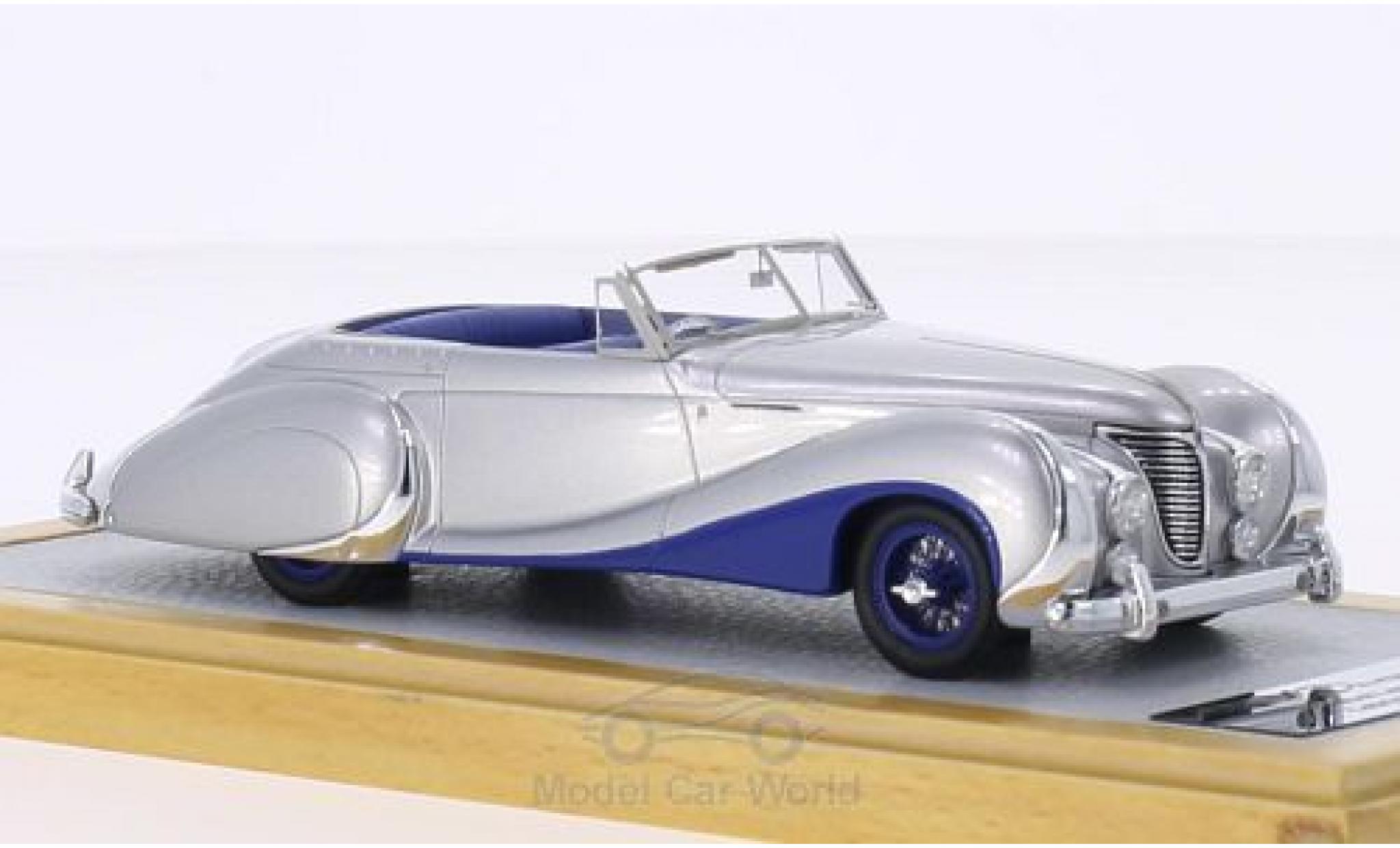 Talbot Lago 1/43 Chromes T26 Record Cabriolet Saoutchik grijs/blauw RHD 1948 sn 100272 modelauto