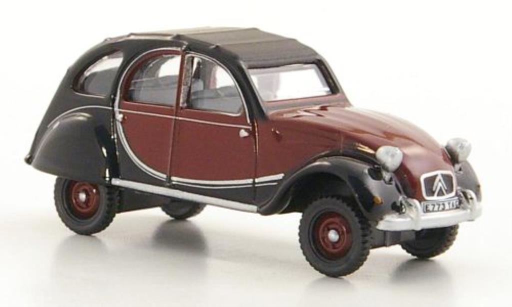 Citroen 2CV 1/76 Oxford Charleston rood/zwart RHD 1963 modelauto