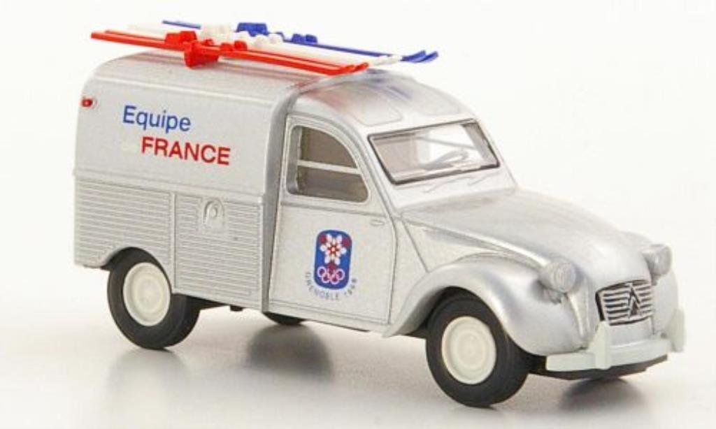 Citroen 2CV 1/87 Brekina Bestelbusje Equipe de France X. Olympische Winterspiele Grenoble 1968 modelauto