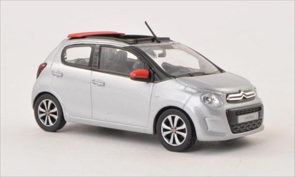 Citroen C1 1/43 Norev Airscape 5-Turer metallic grijs 2014 modelauto