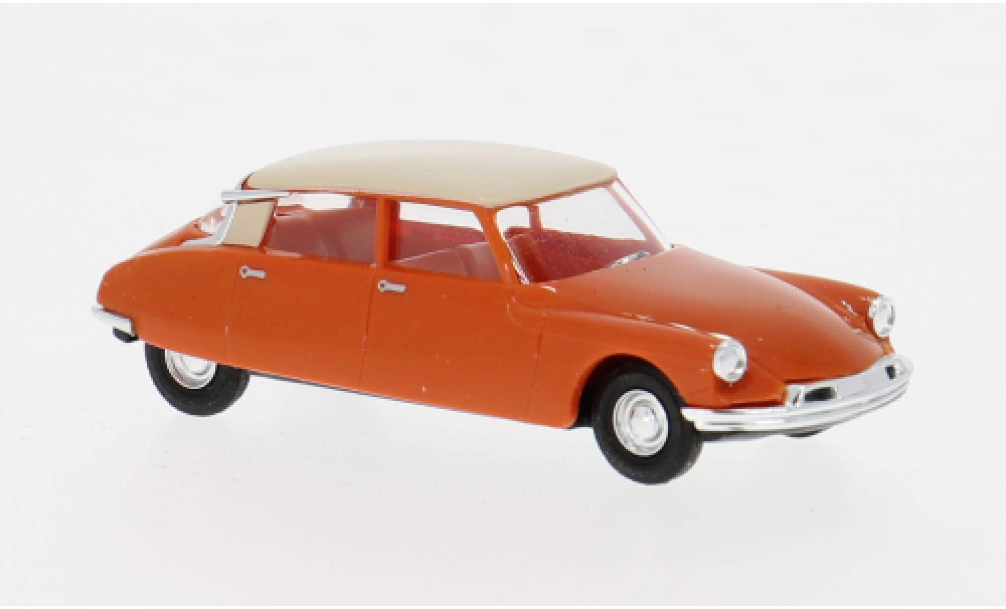 Citroen DS 1/87 Busch 19 oranje/beige 1955 1:87 modelauto