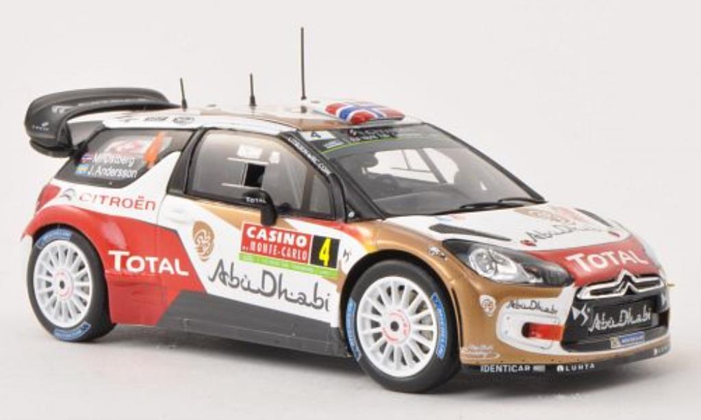 DS Automobiles DS3 1/43 Spark No.4 Citroen Total Abu Dhabi WRT Rally Monte Carlo 2014 /J.Andersson modelauto
