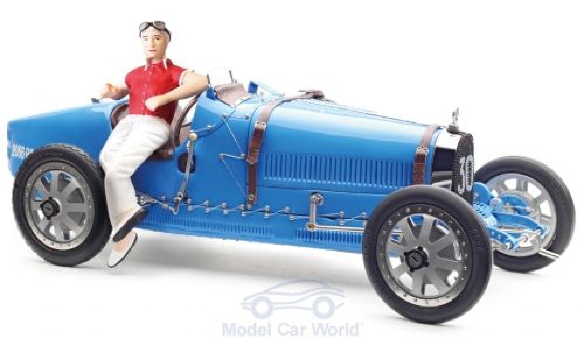 Bugatti 35 1/18 CMC T Grand Prix blauw No.30 mit Frauen-Fahrerfigur modelauto