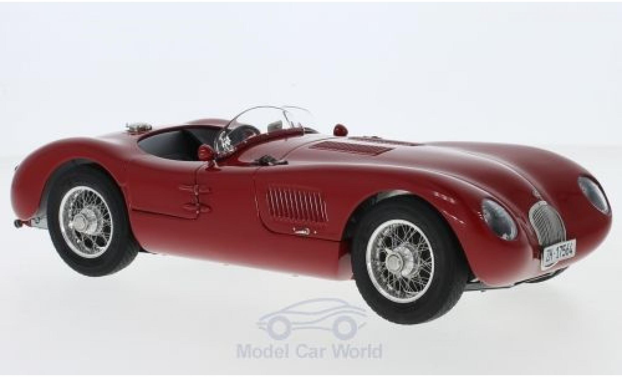 Jaguar C-Type 1/18 CMC rood RHD 1952 XKC 023 aktueller Zustand Dr. Christian Jenny modelauto