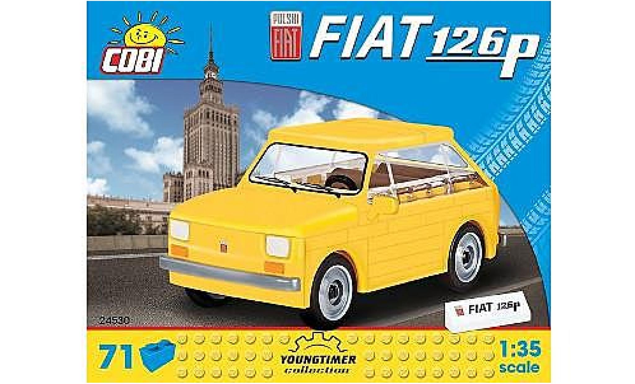 Fiat 126 1/35 Cobi P geel Bausteine Anzahl le Bl&ouml;cke: 71 modelauto
