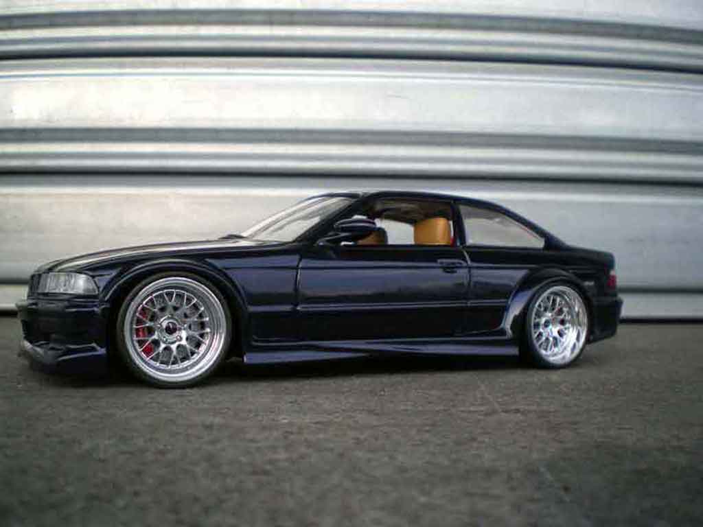 Bmw M3 coupe GTR E36 blauw jantes larges 1/18 Ut Models