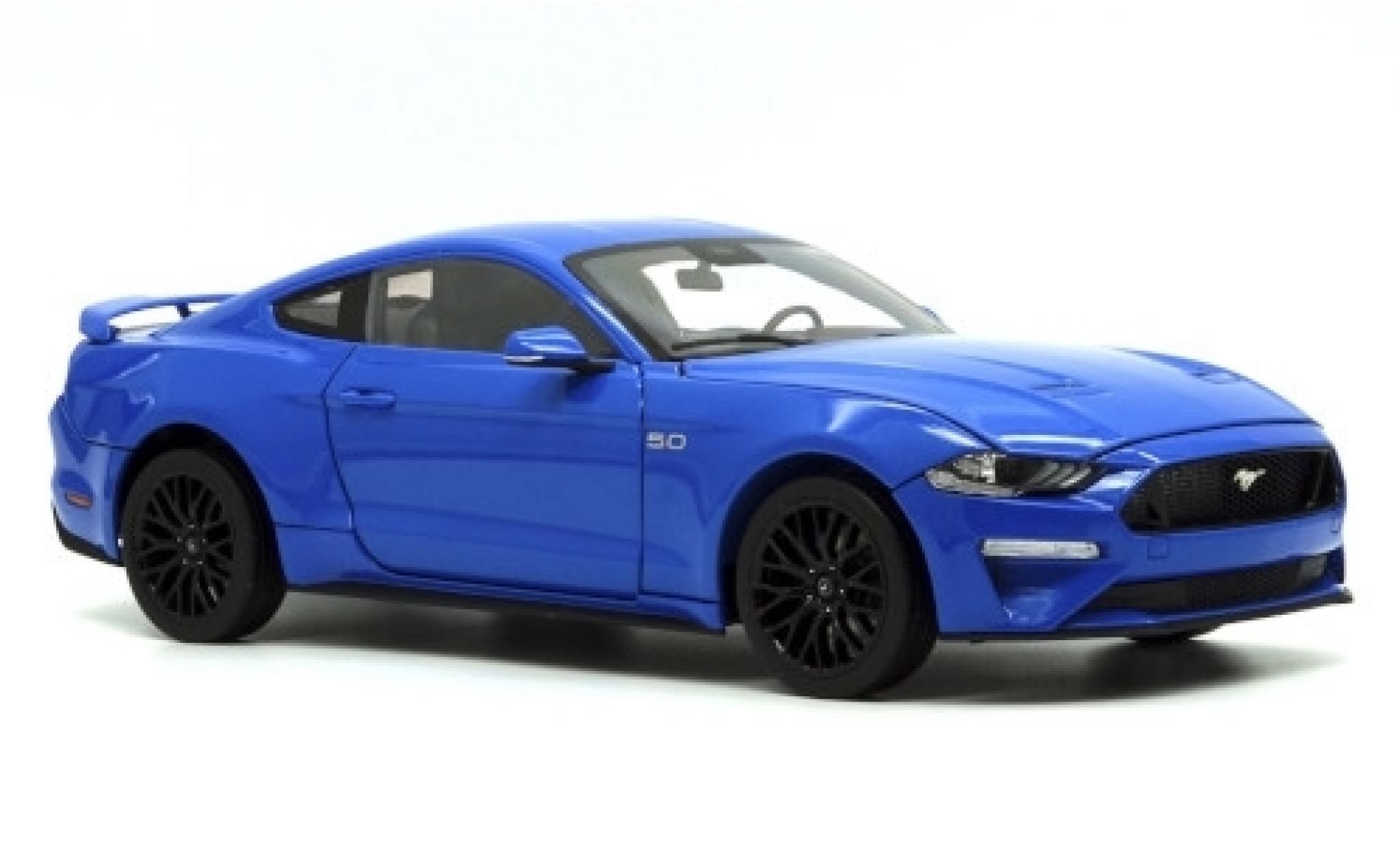 Ford Mustang 1/18 Diecast Masters GT 5.0 metallic blauw 2019 modelauto